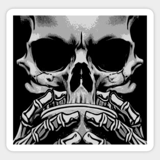 Skeleton sipping coffee Sticker